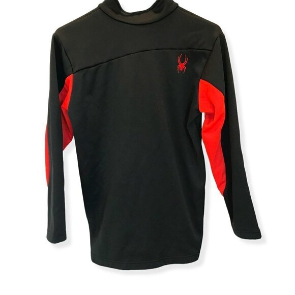 Spyder Pullover Quarter Zip Jacket Youth Sz XXL Unisex Speed Microfleece Black - Picture 2 of 7